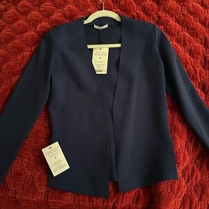 Medium Blue Open Front Blazer
